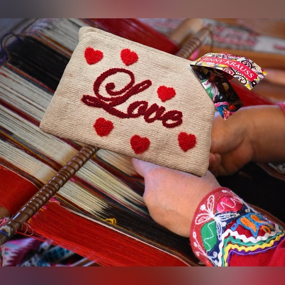Jenny Krauss Fair Trade Heartful Wool Love Pouch - Picture 1 of 8